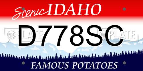 D778SC Idaho License Plate
