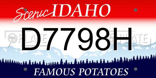 D7798H Idaho License Plate