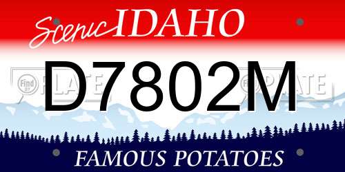 D7802M Idaho License Plate