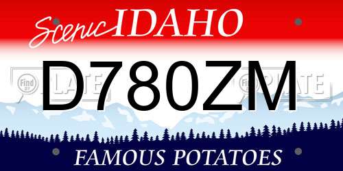 D780ZM Idaho License Plate