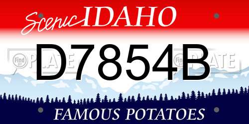 D7854B Idaho License Plate