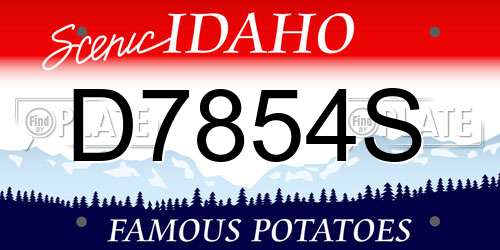 D7854S Idaho License Plate
