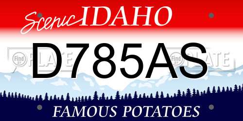 D785AS Idaho License Plate