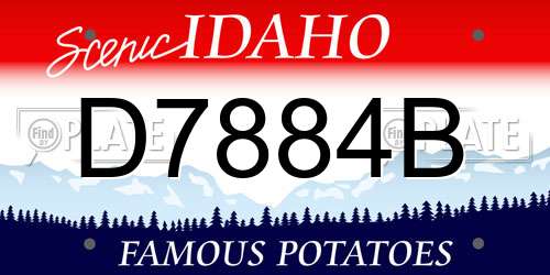 D7884B Idaho License Plate