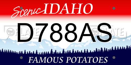 D788AS Idaho License Plate