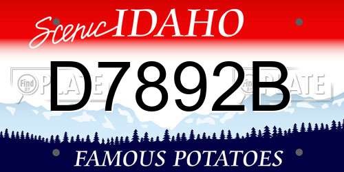 D7892B Idaho License Plate