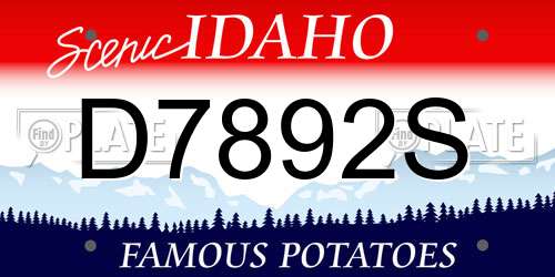 D7892S Idaho License Plate