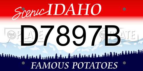 D7897B Idaho License Plate
