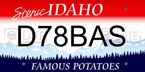 D78BAS Idaho License Plate
