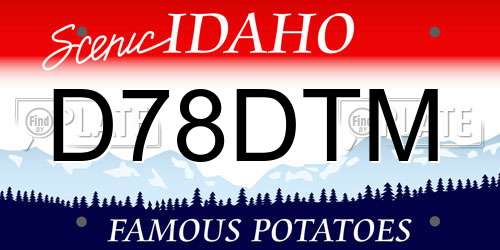 D78DTM Idaho License Plate