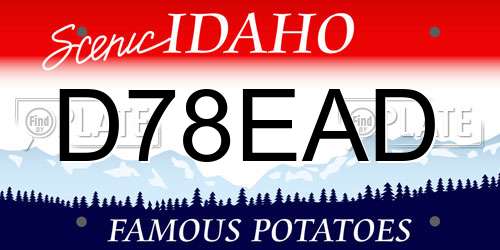 D78EAD Idaho License Plate