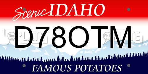 D78OTM Idaho License Plate