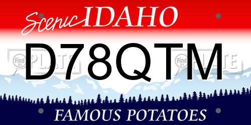 D78QTM Idaho License Plate