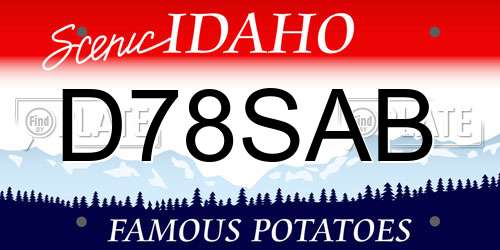 D78SAB Idaho License Plate