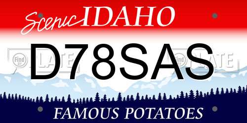 D78SAS Idaho License Plate
