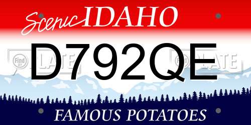D792QE Idaho License Plate