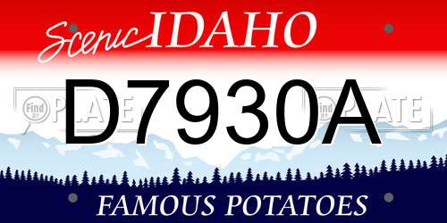 D7930A Idaho License Plate