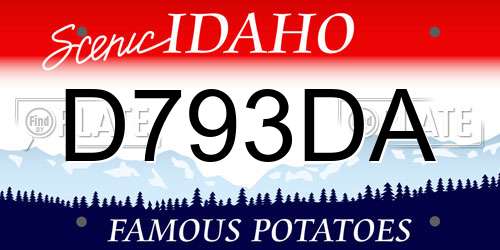 D793DA Idaho License Plate