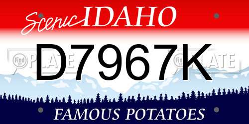 D7967K Idaho License Plate