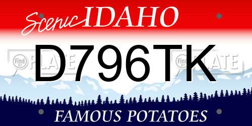 D796TK Idaho License Plate