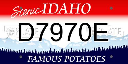 D7970E Idaho License Plate