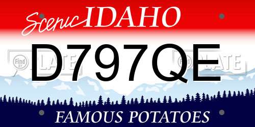 D797QE Idaho License Plate