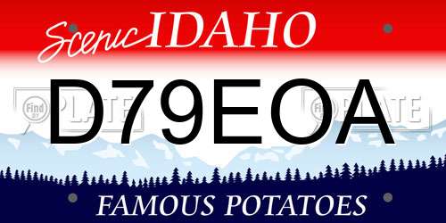 D79EOA Idaho License Plate