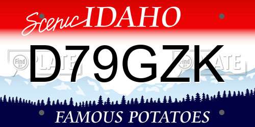 D79GZK Idaho License Plate