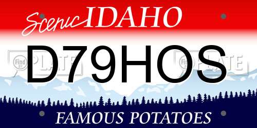 D79HOS Idaho License Plate