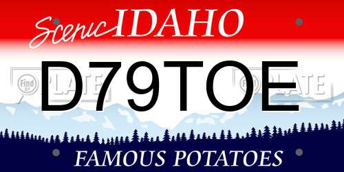 D79TOE Idaho License Plate