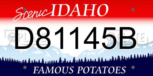 D81145B Idaho License Plate