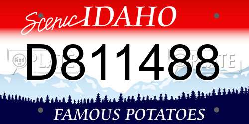 D811488 Idaho License Plate