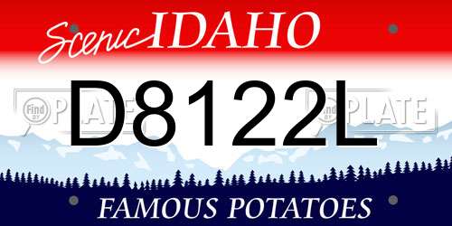 D8122L Idaho License Plate