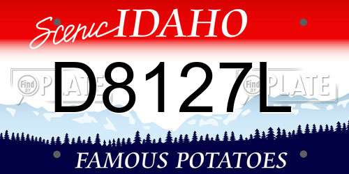 D8127L Idaho License Plate