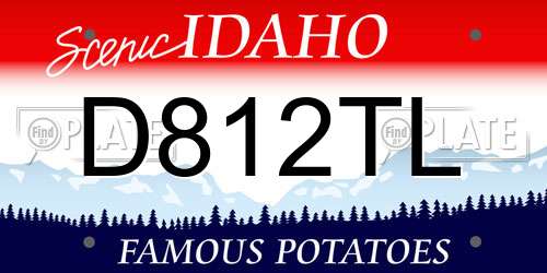 D812TL Idaho License Plate