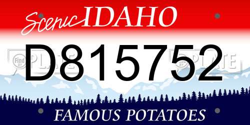 D815752 Idaho License Plate