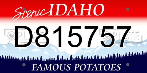 D815757 Idaho License Plate