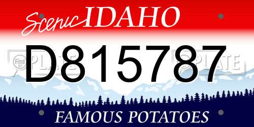 D815787 Idaho License Plate