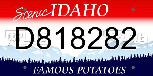 D818282 Idaho License Plate