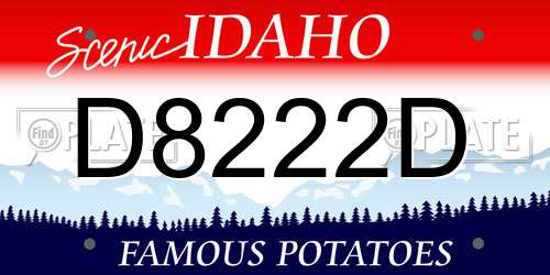 D8222D Idaho License Plate
