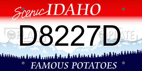 D8227D Idaho License Plate