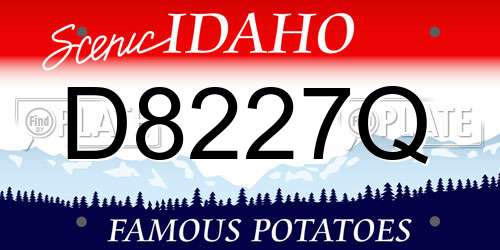 D8227Q Idaho License Plate