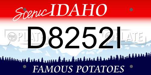 D8252I Idaho License Plate