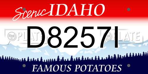 D8257I Idaho License Plate