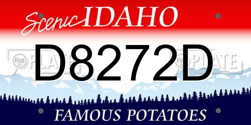 D8272D Idaho License Plate