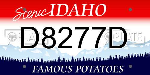 D8277D Idaho License Plate