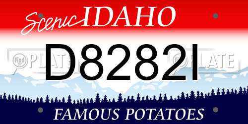 D8282I Idaho License Plate