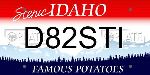 D82STI Idaho License Plate