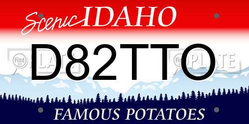 D82TTO Idaho License Plate