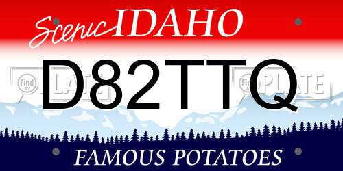 D82TTQ Idaho License Plate